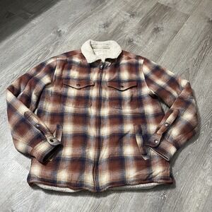 Aeropostale Plaid Collared Snap Sherpa Lined‎ Jacket Men Small Outdoor